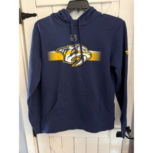Mens NHL Nashville Predators Authentic Pro Fanatics Navy Blue Hoodie Medium NWT